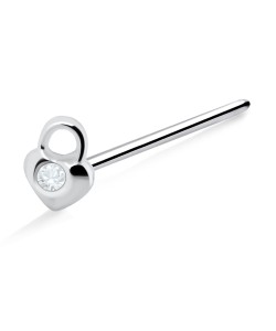 Stone Lock Heart Shaped Straight Nose Stud NSKA-353